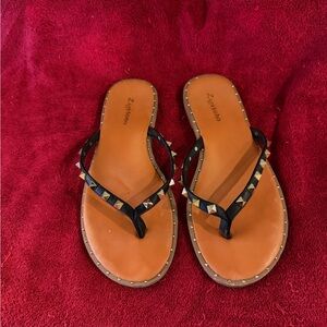 Zigi Soho Black and Tan Studded Sandals